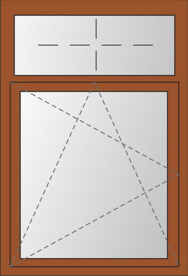 Деревянное окно одностворчатое с глухой фрамугой