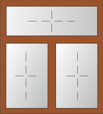 Глухое окно из трех элементов с фрамугой